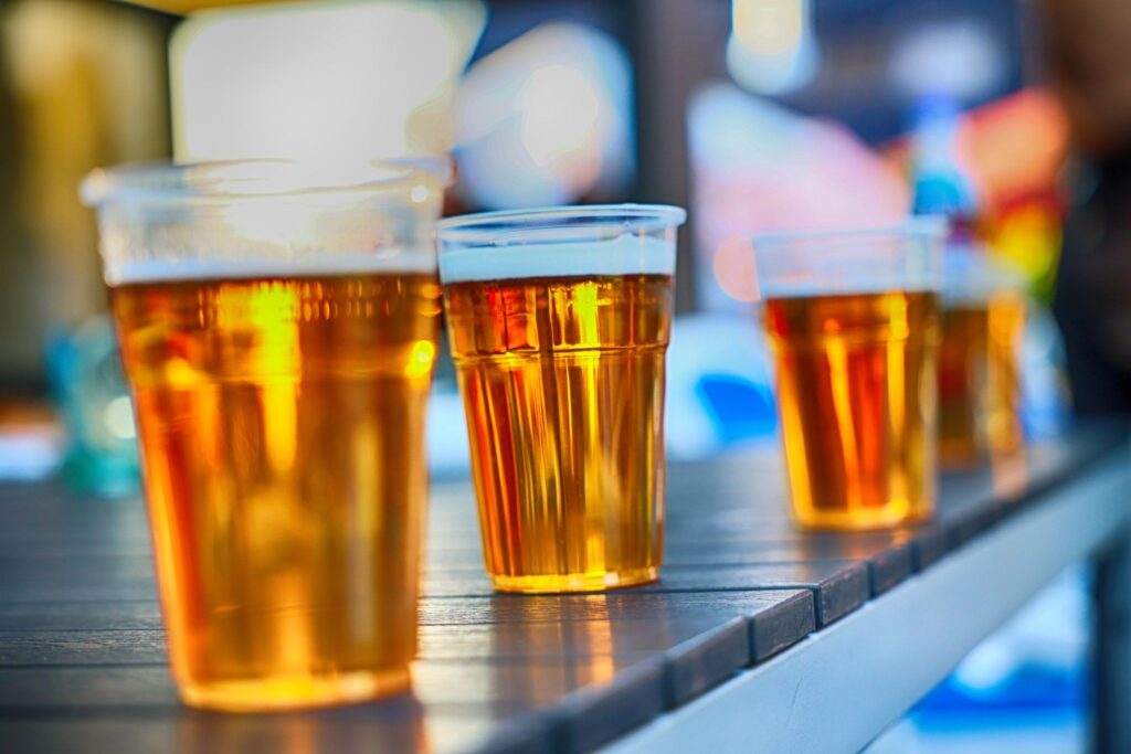 Beers on a table