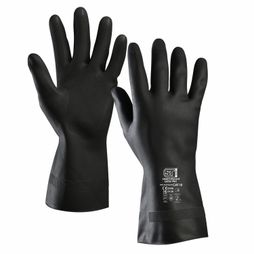 Heavyweight Black Pro Latex Chemical Gloves Medium