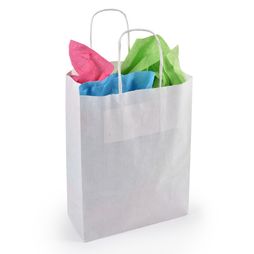 White Small Twist Handle Paper Carrier 24cm x 31cm x 11cm