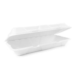 Vegware VB12 12" x 6"  Bagasse Hinged Food Container 14.5cm x 31cm x 6cm