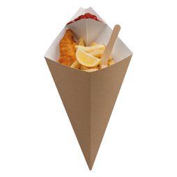 Colpac 10073 Large Kraft Paperboard Cone With Dip Corner