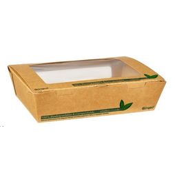 Dispo-Pak 1200ml PLA Tuck Top Kraft Window Salad Boxes