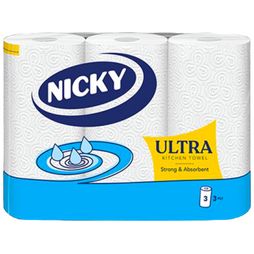 3ply Nicky Ultra (Formerly Elite) Kitchen Rolls - Pack of 15 Rolls