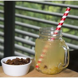 Fiesta Green Paper Smoothie Straws Red Stripes 10mm Bore
