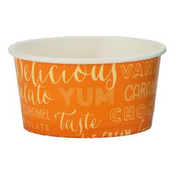 3oz Ice Cream Tub Melody Single Scoop Orange