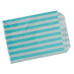 Stronghold Striped Aqua Blue Paper Bag 13 x 18 cm (5" X 7")
