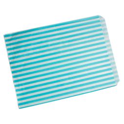 Stronghold Striped Aqua Blue Paper Bag 24 x 36 cm (10" X 14")