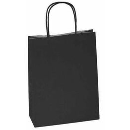 Black Medium Paper Carrier Bags Twist Handle 32cm x 41cm x 12cm