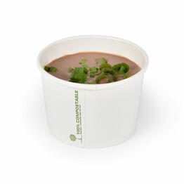 8oz White Biodegradable Soup Containers