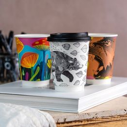 Vegware VDW-A12 12oz Gallery Design Double Wall Hot Cup alternative