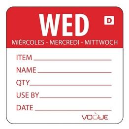 Vogue Dissolvable Day of the Week Labels Wednesday (Pack of 250)