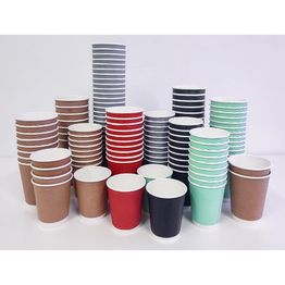 Fiesta Recyclable Coffee Cups Ripple Wall Turquoise 340ml / 12oz alternative
