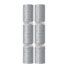 12" Silver Fleur De Lys Christmas Crackers - O Contents C242-SVF-O
