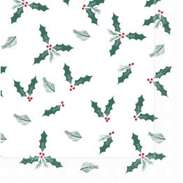 33cm 2Ply Jolly Holly Paper Napkins X32-JLL
