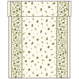 38cm x 12cm Cream Winter Foliage Tablerunner TABRUN-CWF