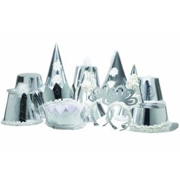 Premier Silver Adult Party Hats PREMSVRHAT
