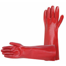 Gloves Gauntlet Long Red (Pair)