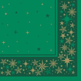 33cm 2Ply Merry &amp; Bright Mountain Pine Green Paper Napkins X32-MYB-MP
