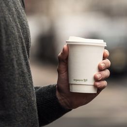 Vegware VDW-W12 12oz Double Wall White Cup alternative