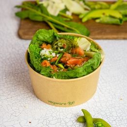 Vegware RKC-34 34oz/1000ml Round Kraft Food Container alternative