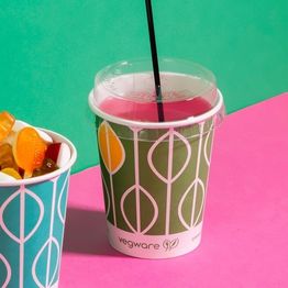 Vegware C76F-CH 76-Series PLA Flat Lid, Straw Slot alternative