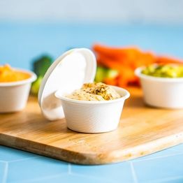 Vegware BPPLID Bagasse Portion Pot Lid (Fits 2oz Bagasse Pot) alternative