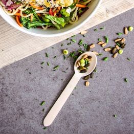 Vegware VT-SP6W Compostable 6in Wooden Spoon alternative