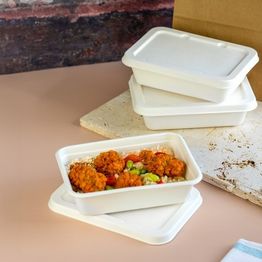 Vegware T500LNW Nourish Moulded Fibre Lid (Fits 500ml Tray) alternative