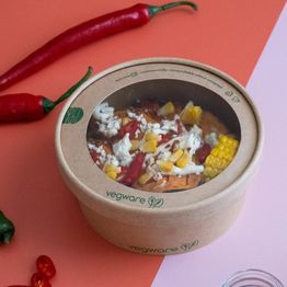 Vegware RLID150W Round Kraft Window Lid, 150-Series alternative