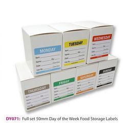 Mileta Set Of Day Of The Week Labels 50mm Large Colour Coded (7x500)