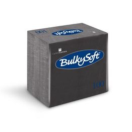 Bulkysoft Rainbow 40cm 2-Ply Black Dinner Napkins 1/8 Fold 32098