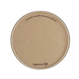 Vegware VLID115P-FS Feel Snug 115-Series Flat Paper Hot Lid