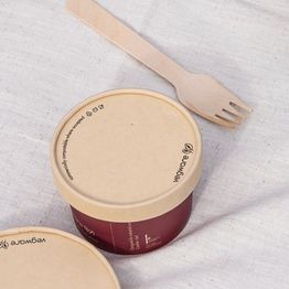 Vegware Feel Snug Bamboo Paper Soup Container Lid VLID90P-FS 90-Series Kraft alternative