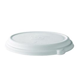 Vanguard WorldView Fibre Lid EP-SCV32DLIDNFA-EP for 24oz &amp; 32oz Oval Containers Natural