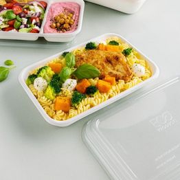 Vanguard WorldView Clear PLA Lid EP-SCRC24LIDLP-EP for 24oz &amp; 32oz Rectangular Containers alternative