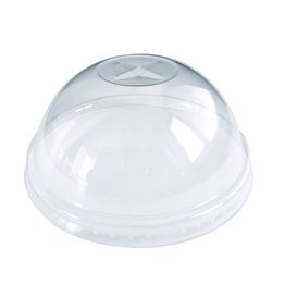 Eco-Products BlueStripe Clear rPET Dome Lid EP-DLCC-R-EP for 10oz–20oz Cups with Straw Slot