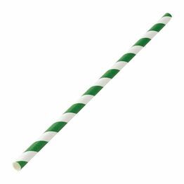 Utopia Biodegradable Paper Straws Green Stripes