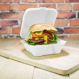 Vegware B003 6in bagasse burger box