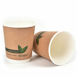 8oz Double Wall Brown Compostable Paper Kraft Cup