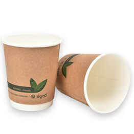 12oz Double Wall Brown Compostable Paper Kraft Cup