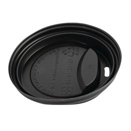 Fiesta Green Black Compostable Hot Cup Lids 340ml / 12oz alternative