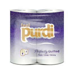 3ply Purdi Luxury Perfectly Quilted Toilet Paper - Pack of 40 Rolls