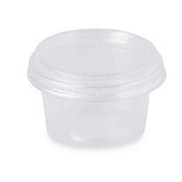 1000 x STRONG 4oz Satco CLEAR Plastic CONTAINER SNAP ON LID Sauce Storage Pot