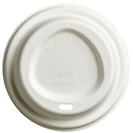 90mm Large Bagasse Lids Compostable 66001 To Fit 12 & 16oz Cups