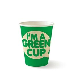 8oz Single Wall "I'm a Green Cup" Aqueous Hot Cup