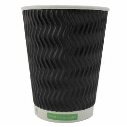 12oz Goodlife Bio Cups Black - Recyclable - Plastic Free Lining. 100% Biodegradable