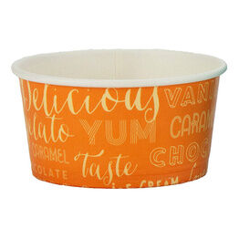 3oz Ice Cream Tub Melody Single Scoop Orange