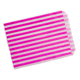 Stonghold Striped Pink Paper Bag 18 x 23 cm (7" X 9")