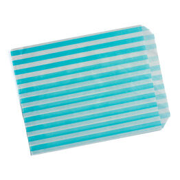Stonghold Striped Aqua Blue Paper Bag 18 x 23 cm  (7" X 9")