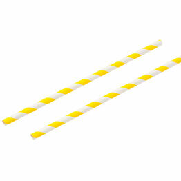 2 ply Yellow and White Paper Straws 6mm